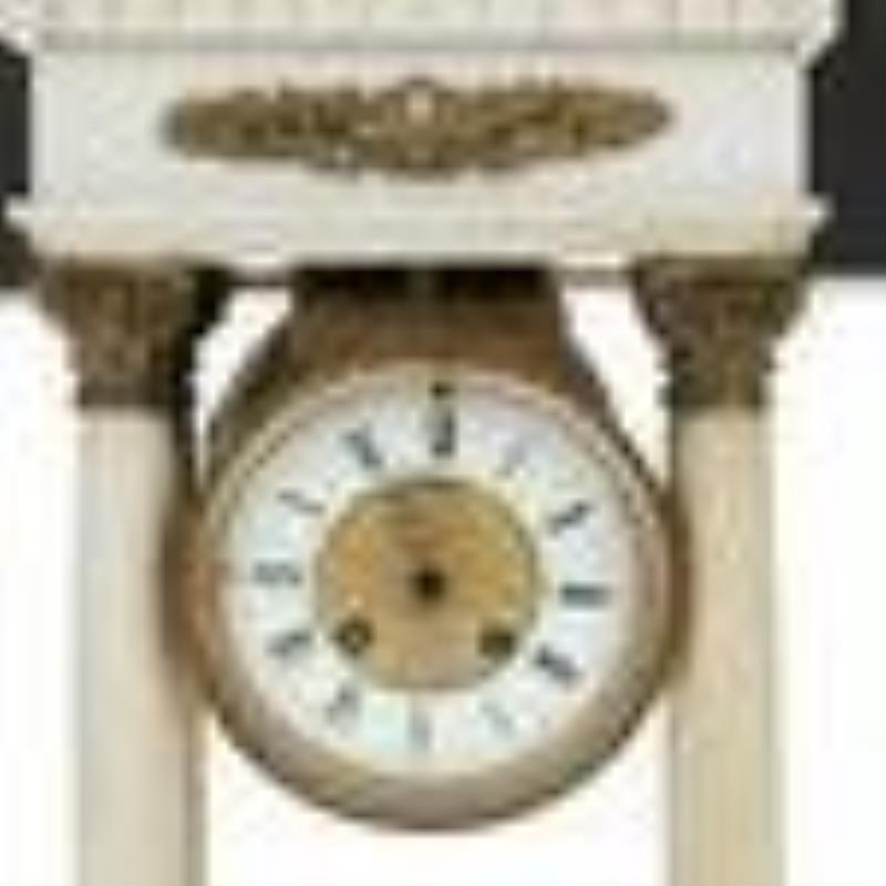 Samuel Marti, Empire Style Marble and Ormolu Portico Mantel Clock