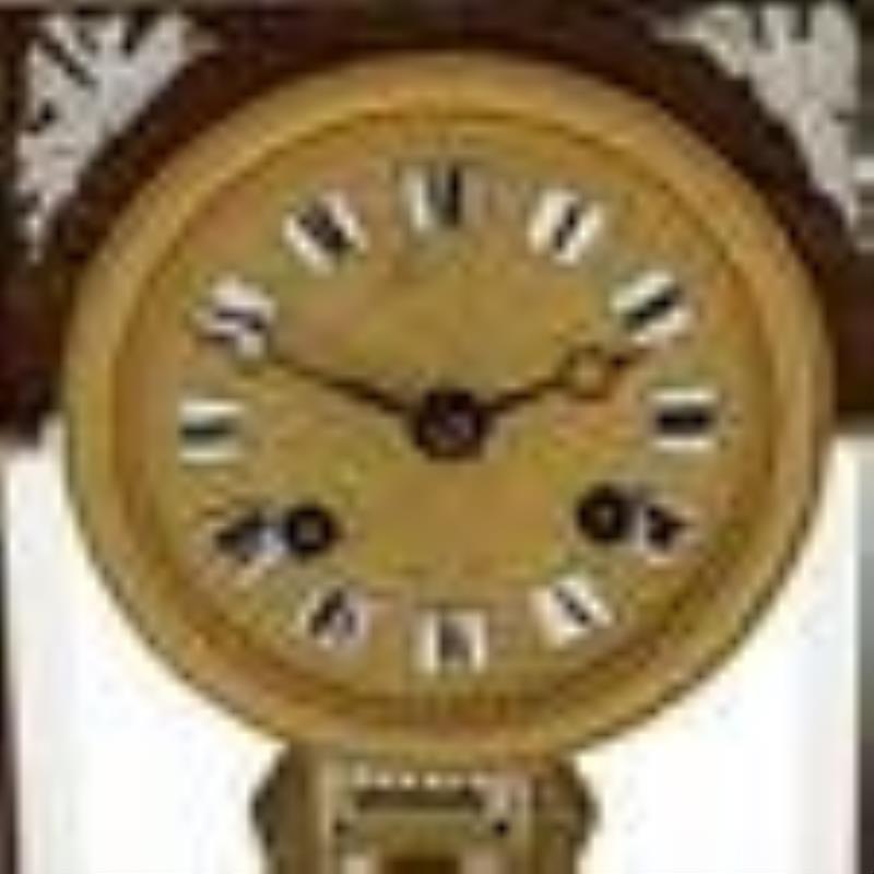 Antique French Inlaid Rosewood Portico Clock