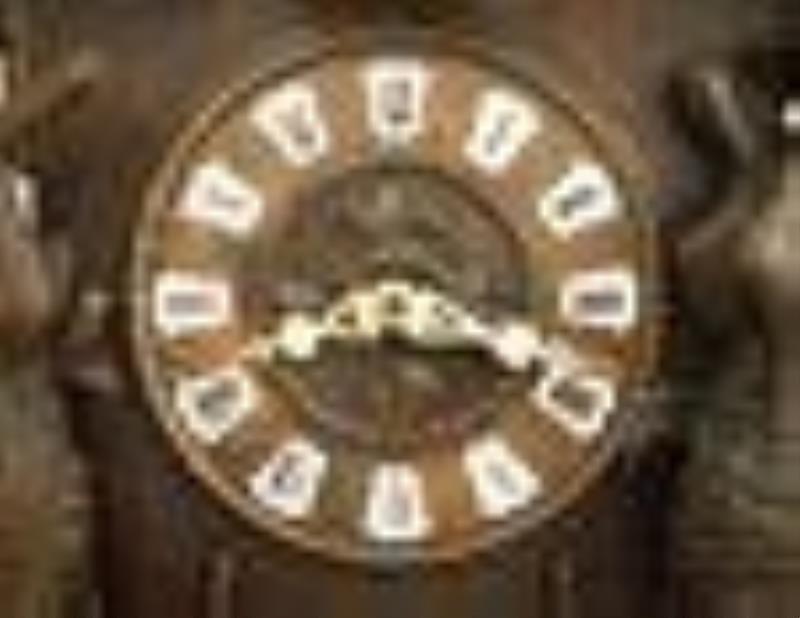 E Wehrle 5 Horn Trumpeter Black Forest Wall Clock