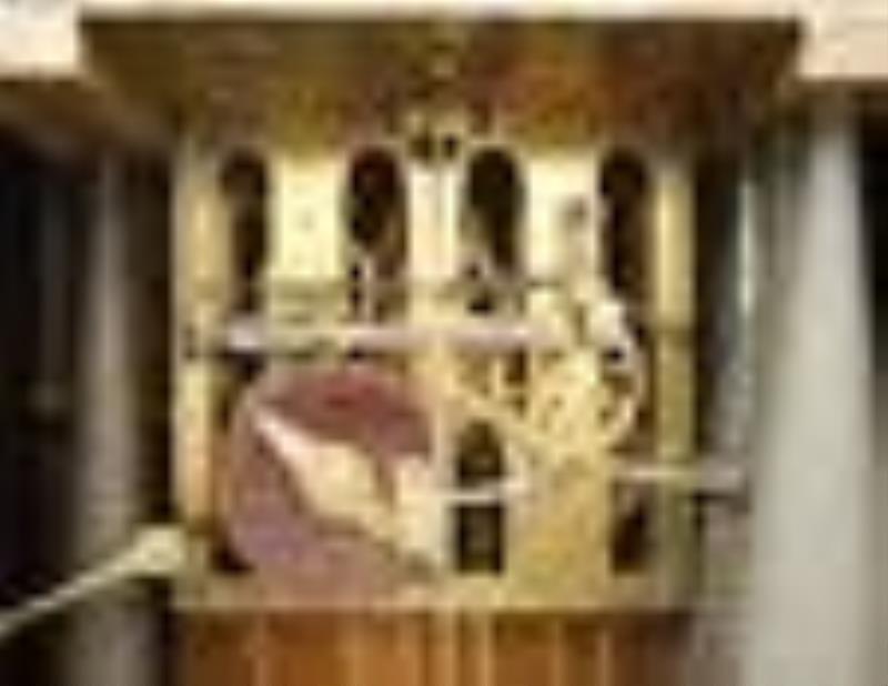 E Wehrle 5 Horn Trumpeter Black Forest Wall Clock