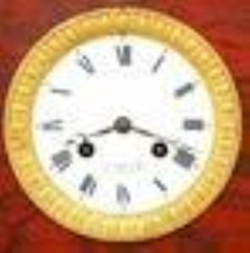 H Pons French Empire Figural Mantel Clock