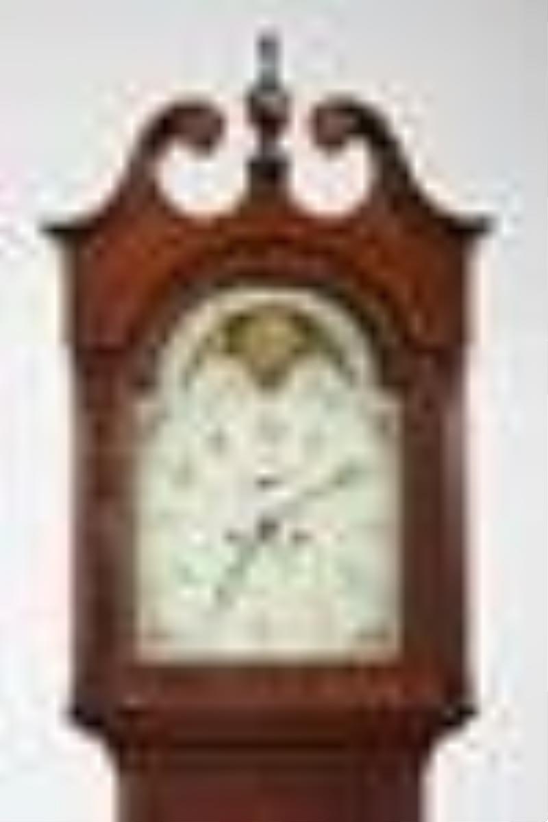 American Federal Inlaid Mahogany Tall Case Clock