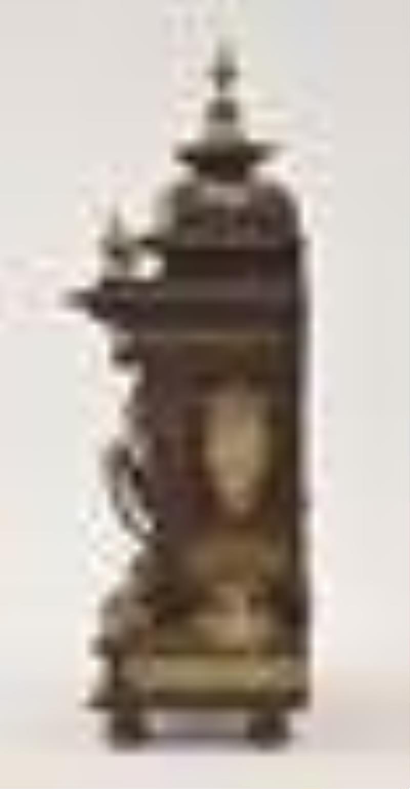 A late 19th century Lenzkirch mantel clock with champleve enamel dial