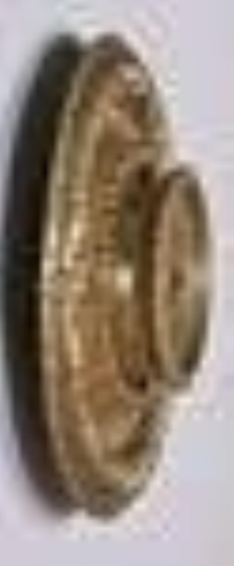 Lenzkirch shield form embossed brass wall clock