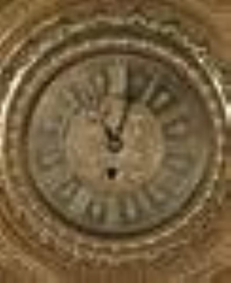 Lenzkirch shield form embossed brass wall clock