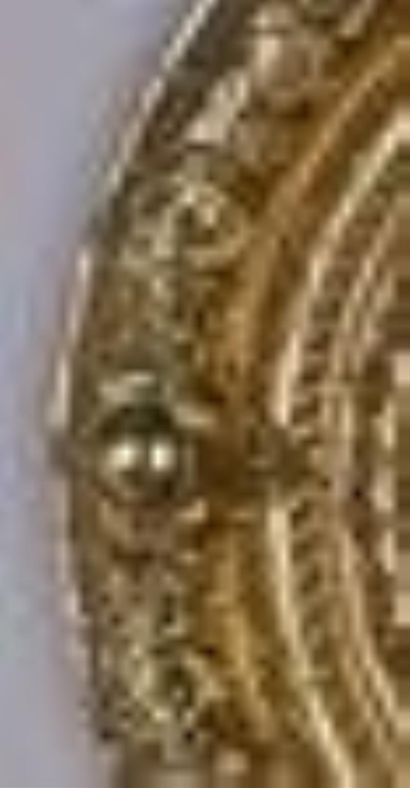 Lenzkirch shield form embossed brass wall clock