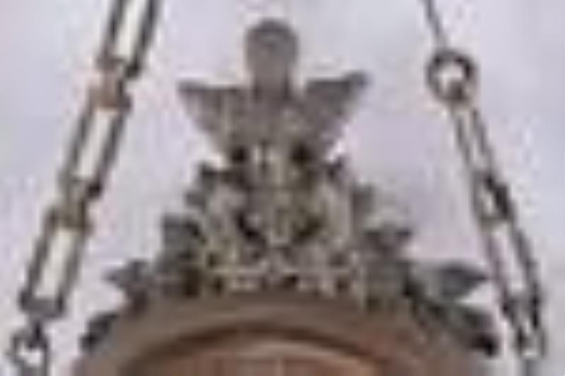 French Chatelaine hanging wall clock