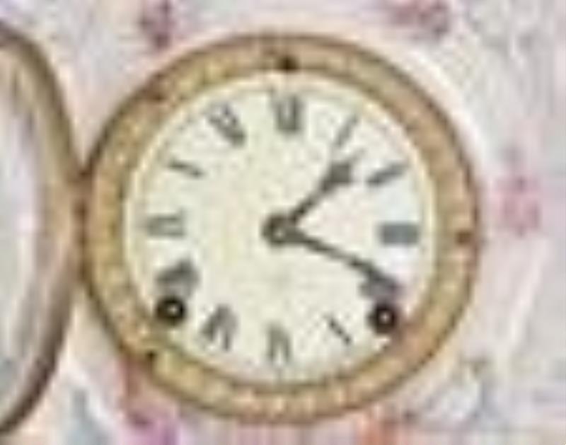 Ansonia Clock Co. La Tour Royal Bonn porcelain mantel clock