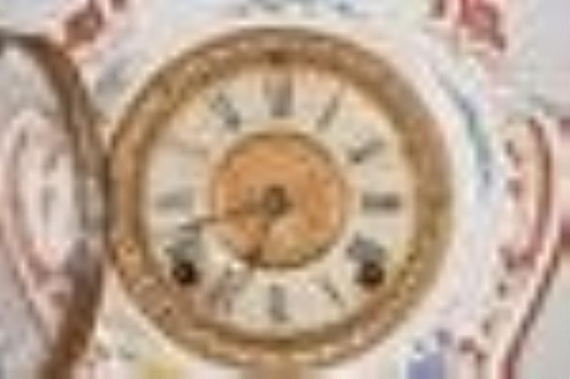 Ansonia Clock Co. La Hay porcelain mantel clock