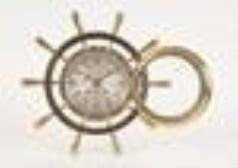 Chelsea Clock Co. Yacht Wheel hanging clock and barometer set