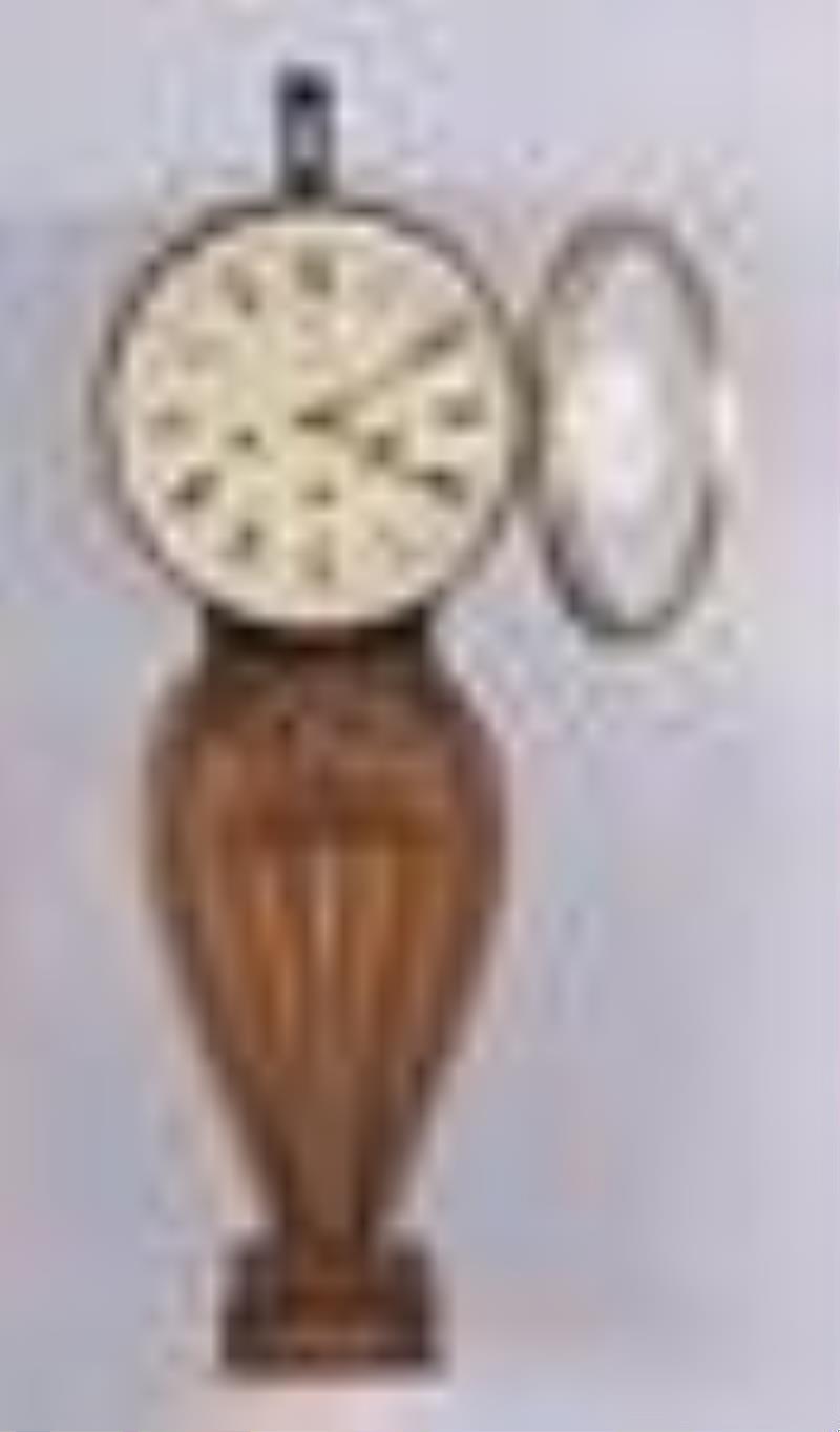 New Haven Clock Co. lyre style mahogany case wall clock