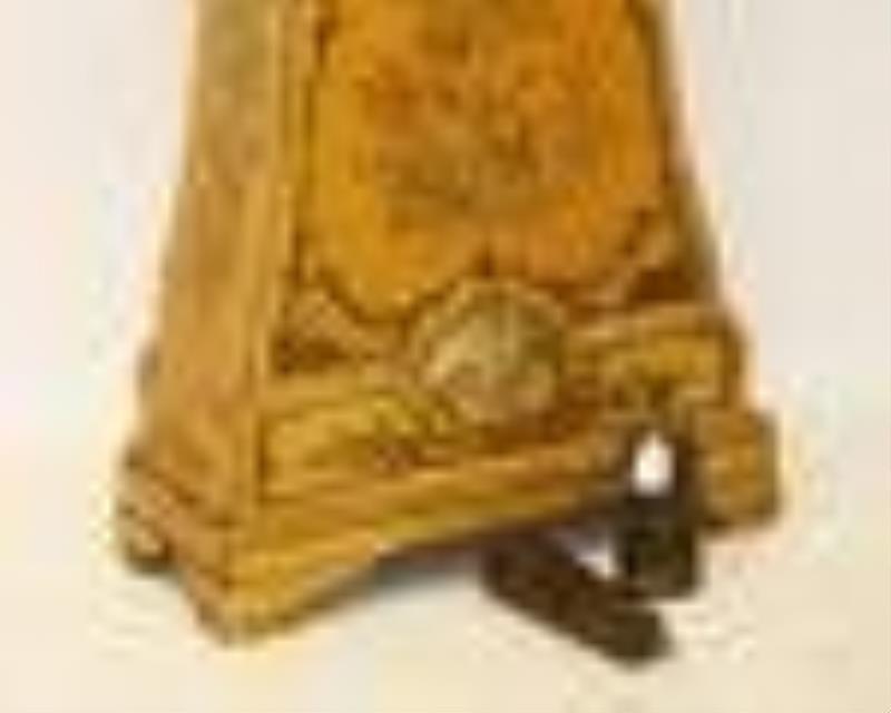 Antique Long Case Clock Hand-Painted with Gold Trim