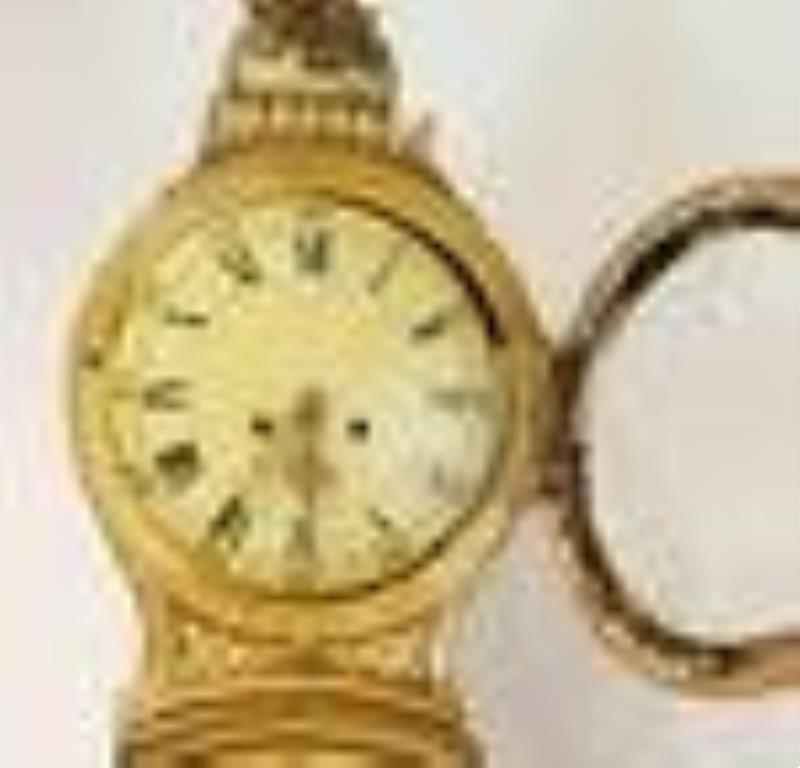 Antique Long Case Clock Hand-Painted with Gold Trim