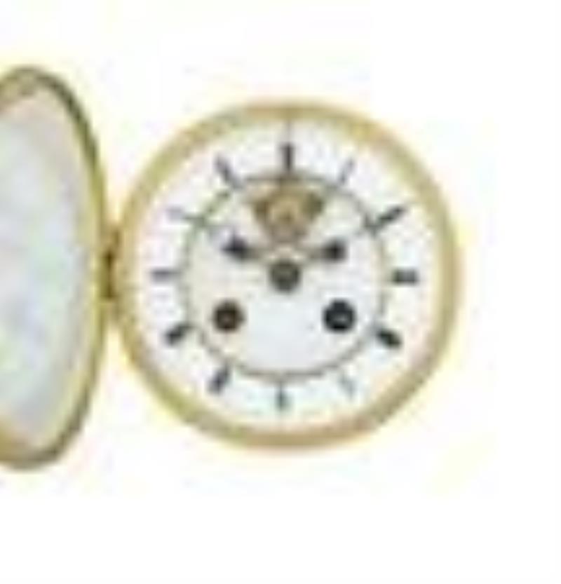 French Gilt-Bronze and Onyx Figural Clock