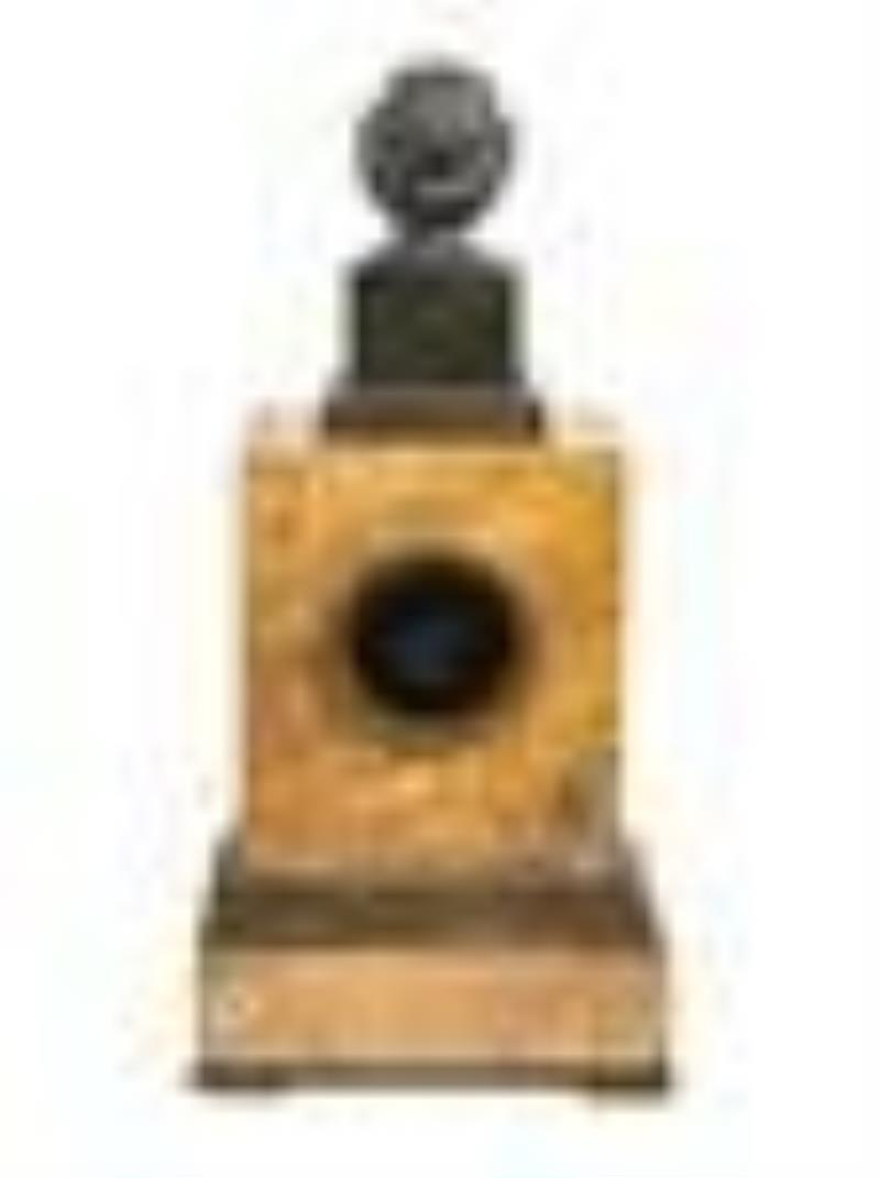 A Louis Philippe Bronze and Sienna Marble Mantel Clock
