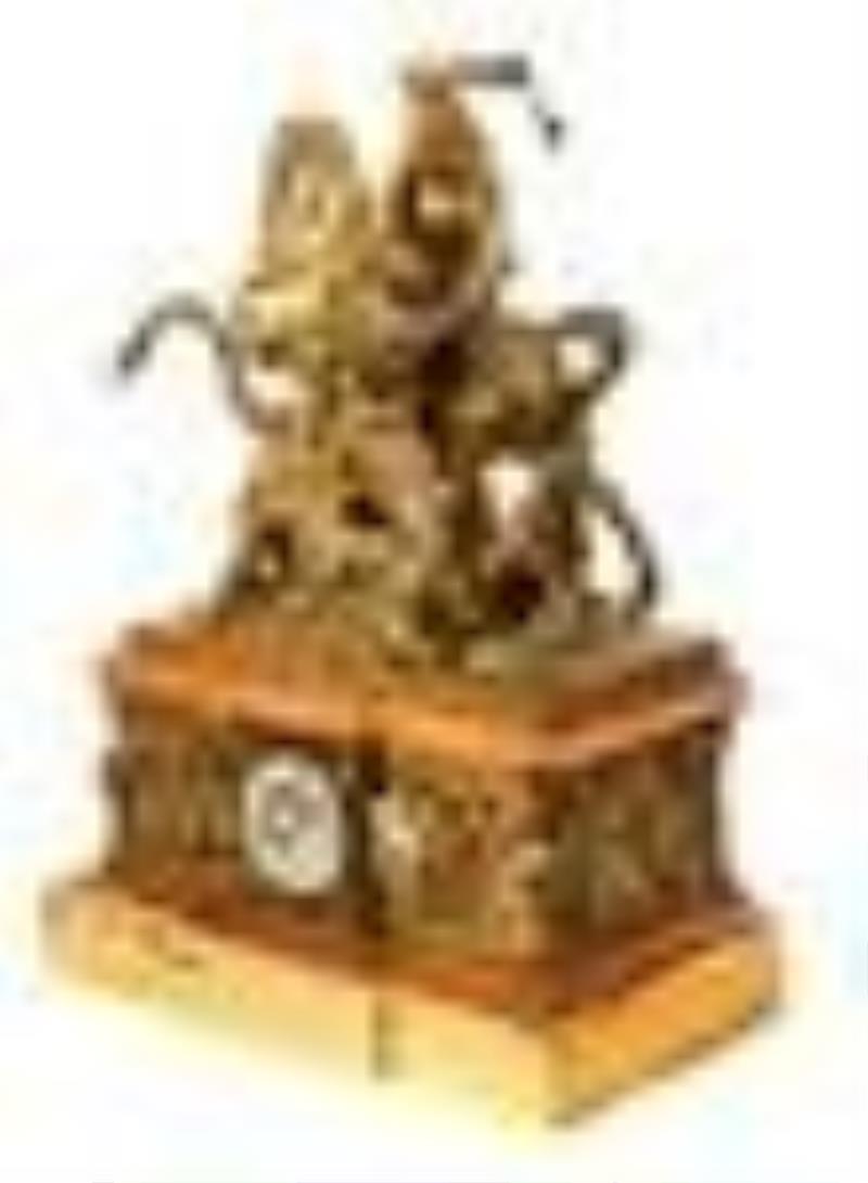 A Large French Gilt Bronze Figural Clock After Jean-Franacois-Theodore Gechter (1796-1844)