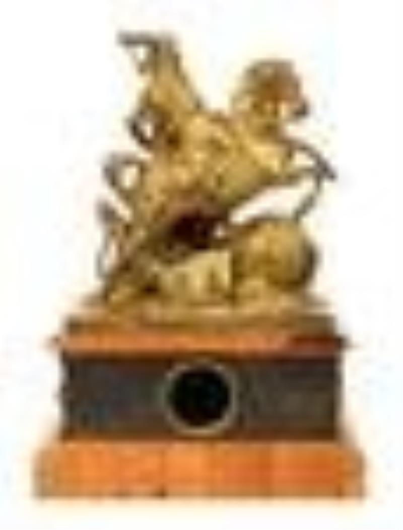 A Large French Gilt Bronze Figural Clock After Jean-Franacois-Theodore Gechter (1796-1844)