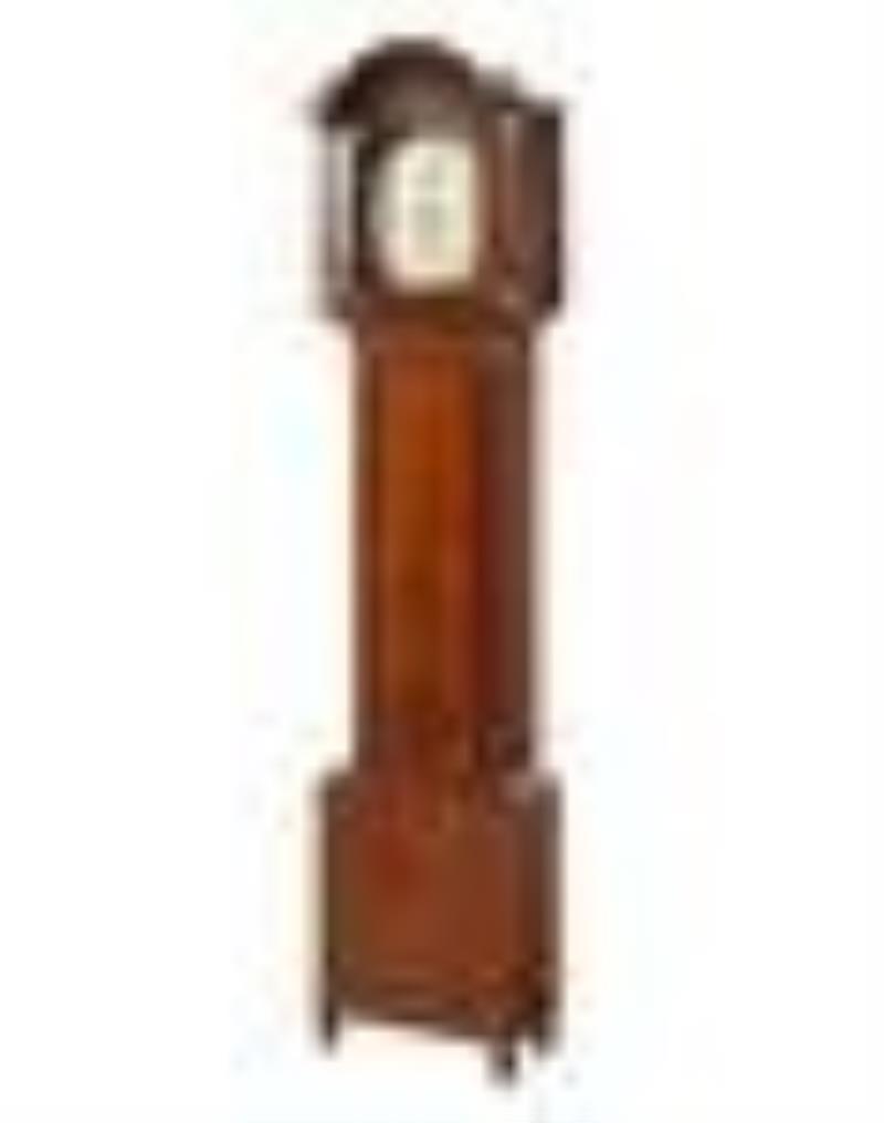 A Regency Brass Inlaid Mahogany Longcase Clock with an Animated Dial
