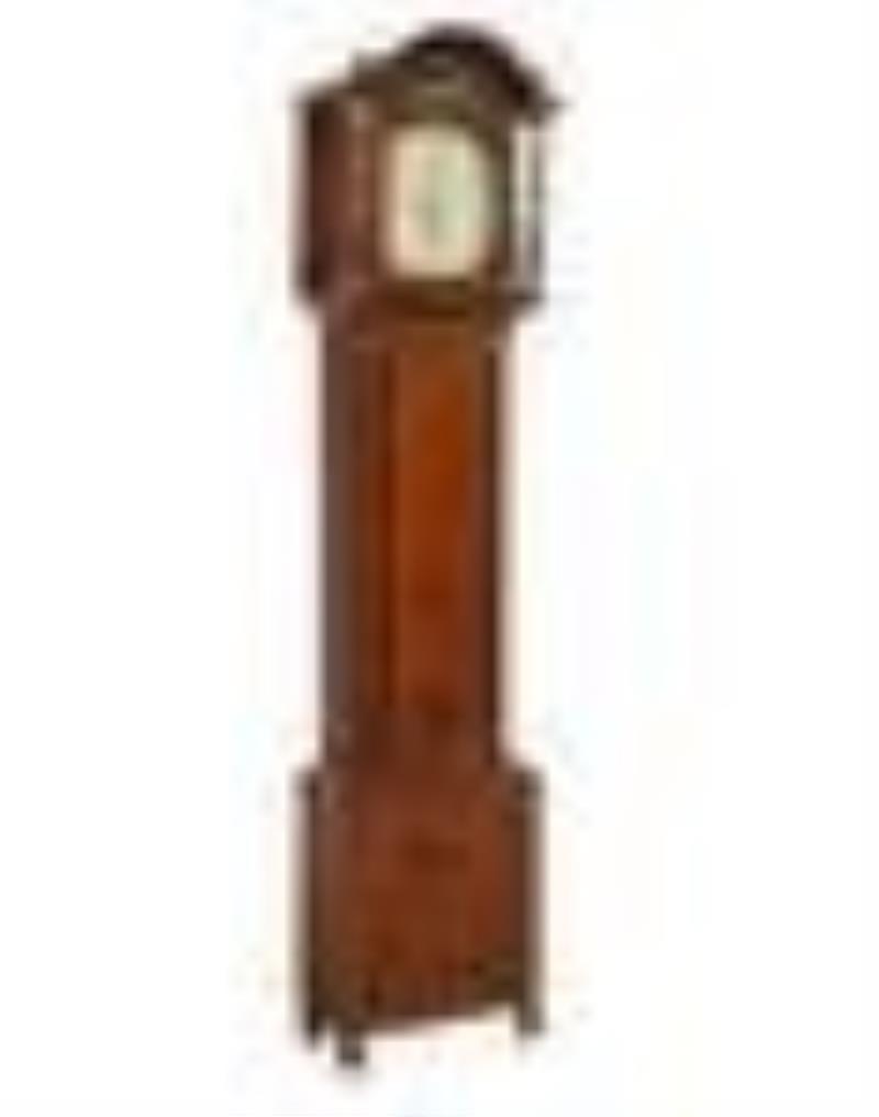 A Regency Brass Inlaid Mahogany Longcase Clock with an Animated Dial