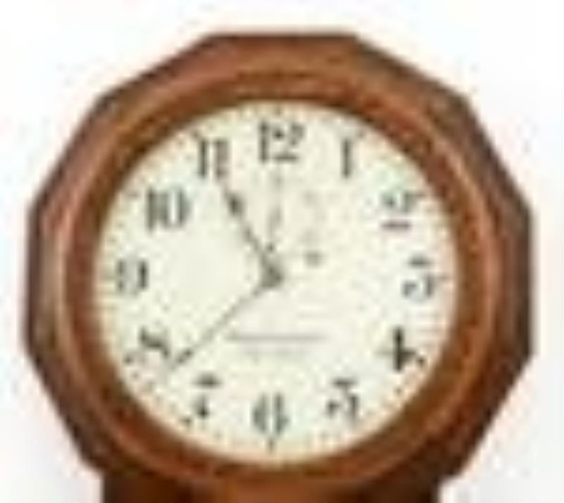 Chelsea Clock Co. & Ball Watch Co. Oak Wall Regulator Clock