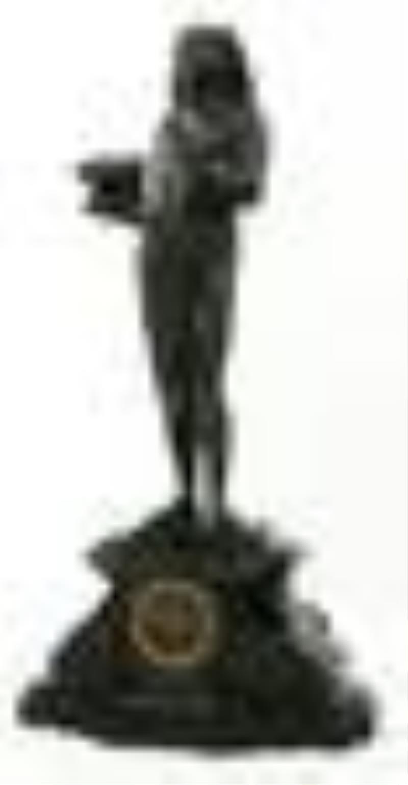 French Egyptian Revival Marble & Bronze Clock, Emile Louis Picault (1833-1915)