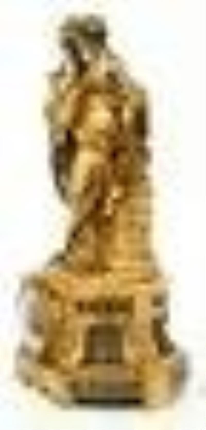 French Gilt & Silvered Bronze Figural Clock