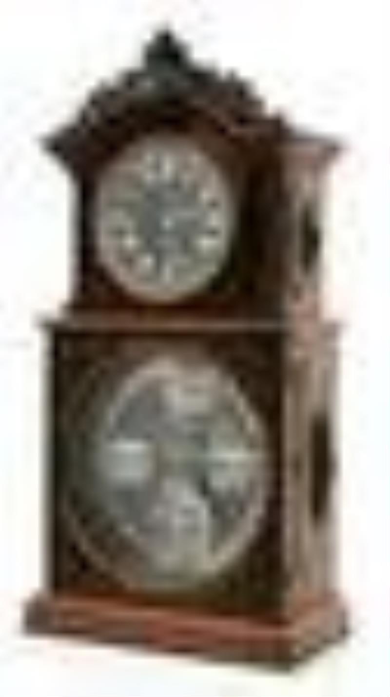 Ithaca \\\”No. 3 1/2 Parlor\\\” Double Dial Calendar Clock