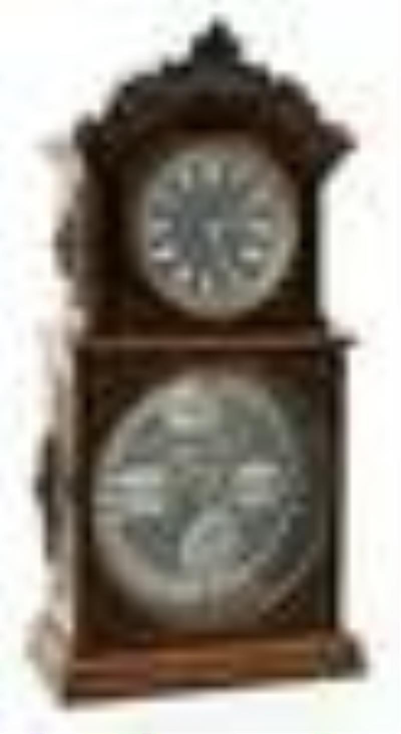 Ithaca \\\”No. 3 1/2 Parlor\\\” Double Dial Calendar Clock