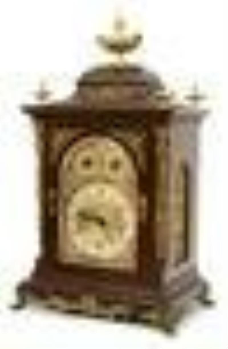 Winterhalder & Hofmeier for Hennegen Bates & Co. Triple Fusee Bracket Clock