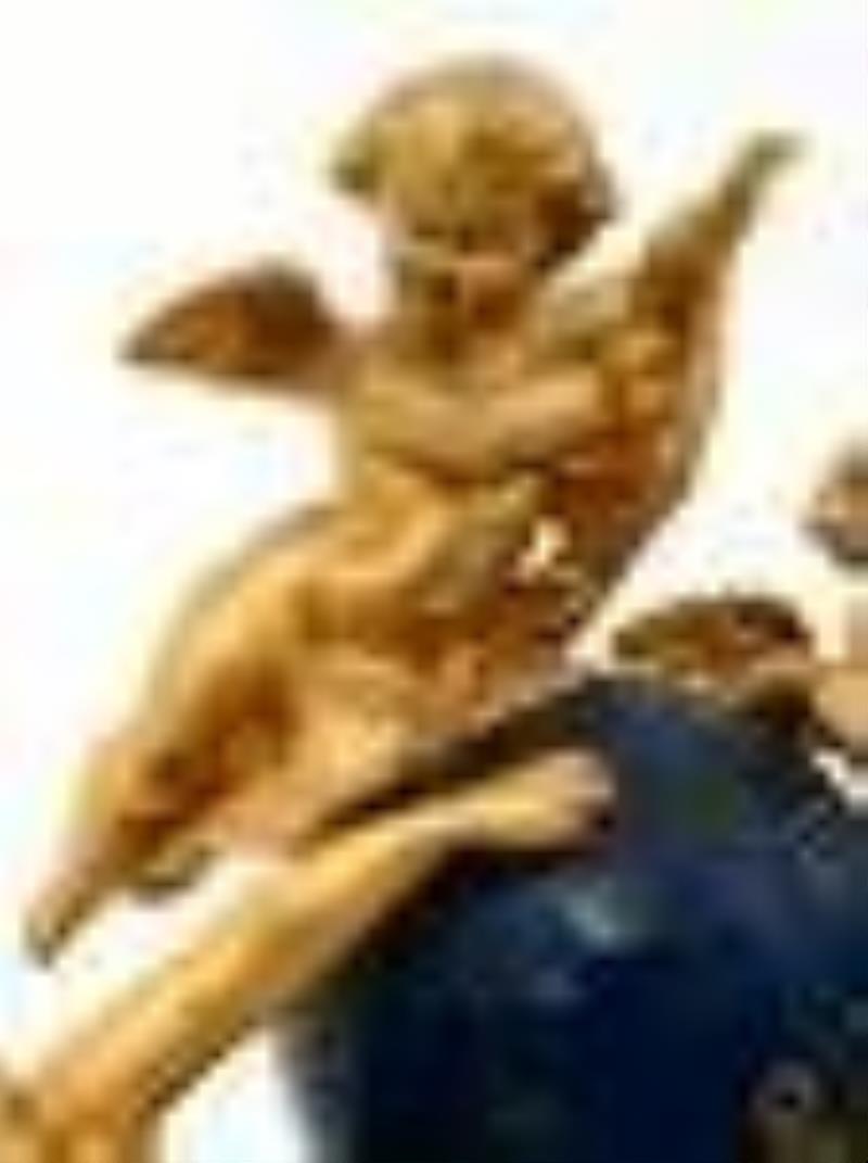 French Empire Gilt Bronze & Marble Figural Mantel Clock
