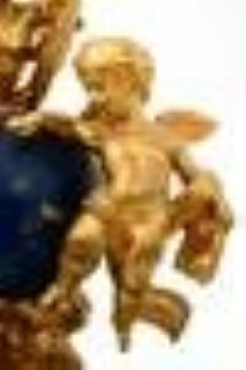 French Empire Gilt Bronze & Marble Figural Mantel Clock