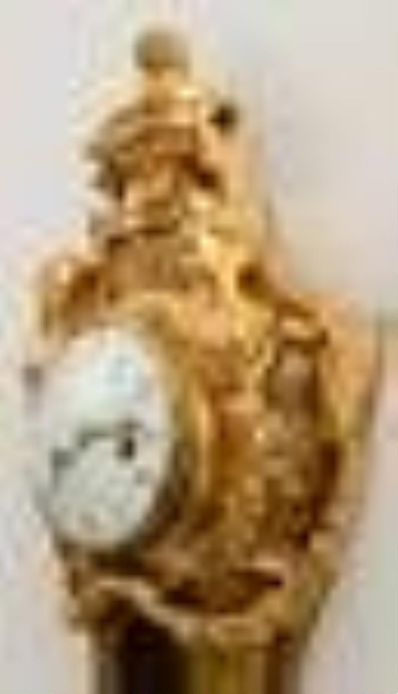 French Louis XVI-Style Gilt Bronze Figural Cartel Clock