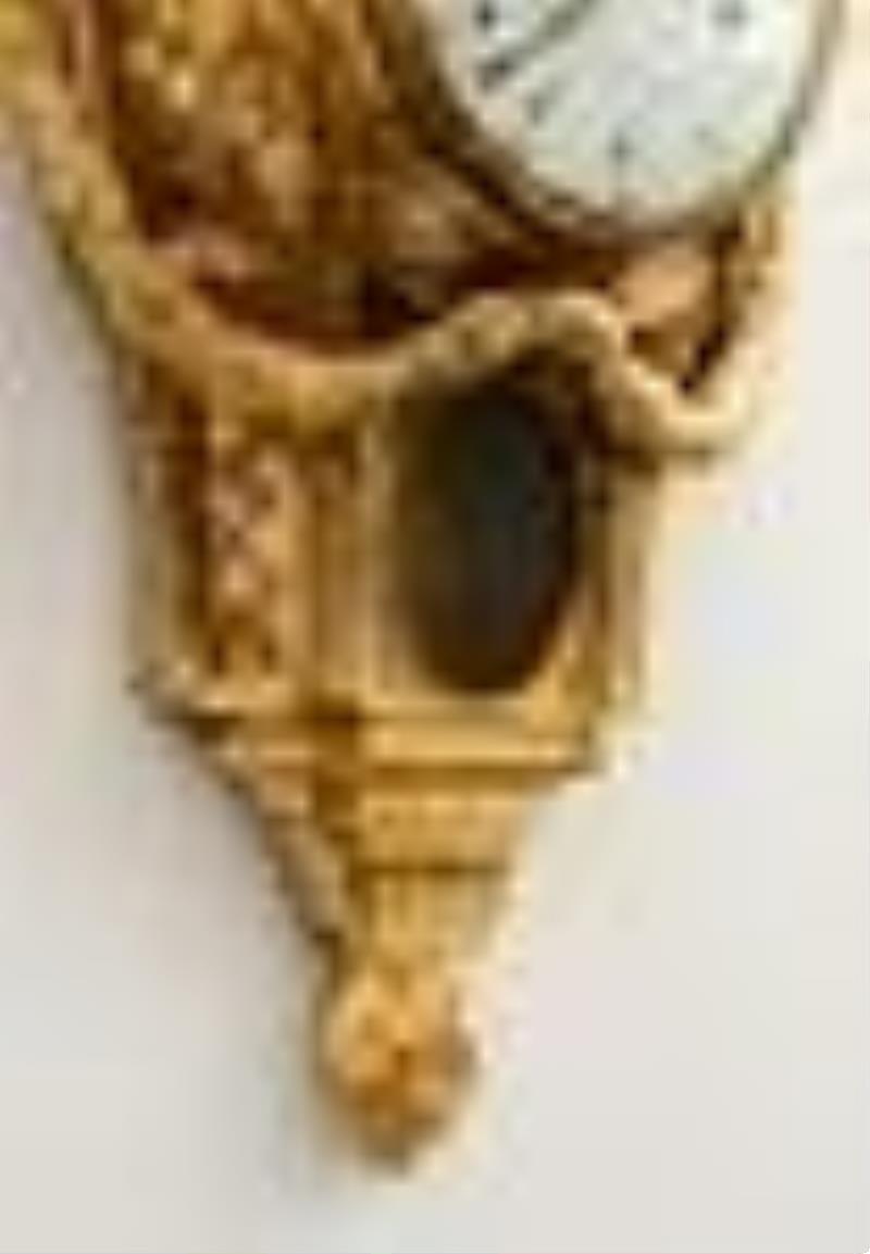 French Louis XVI-Style Gilt Bronze Figural Cartel Clock