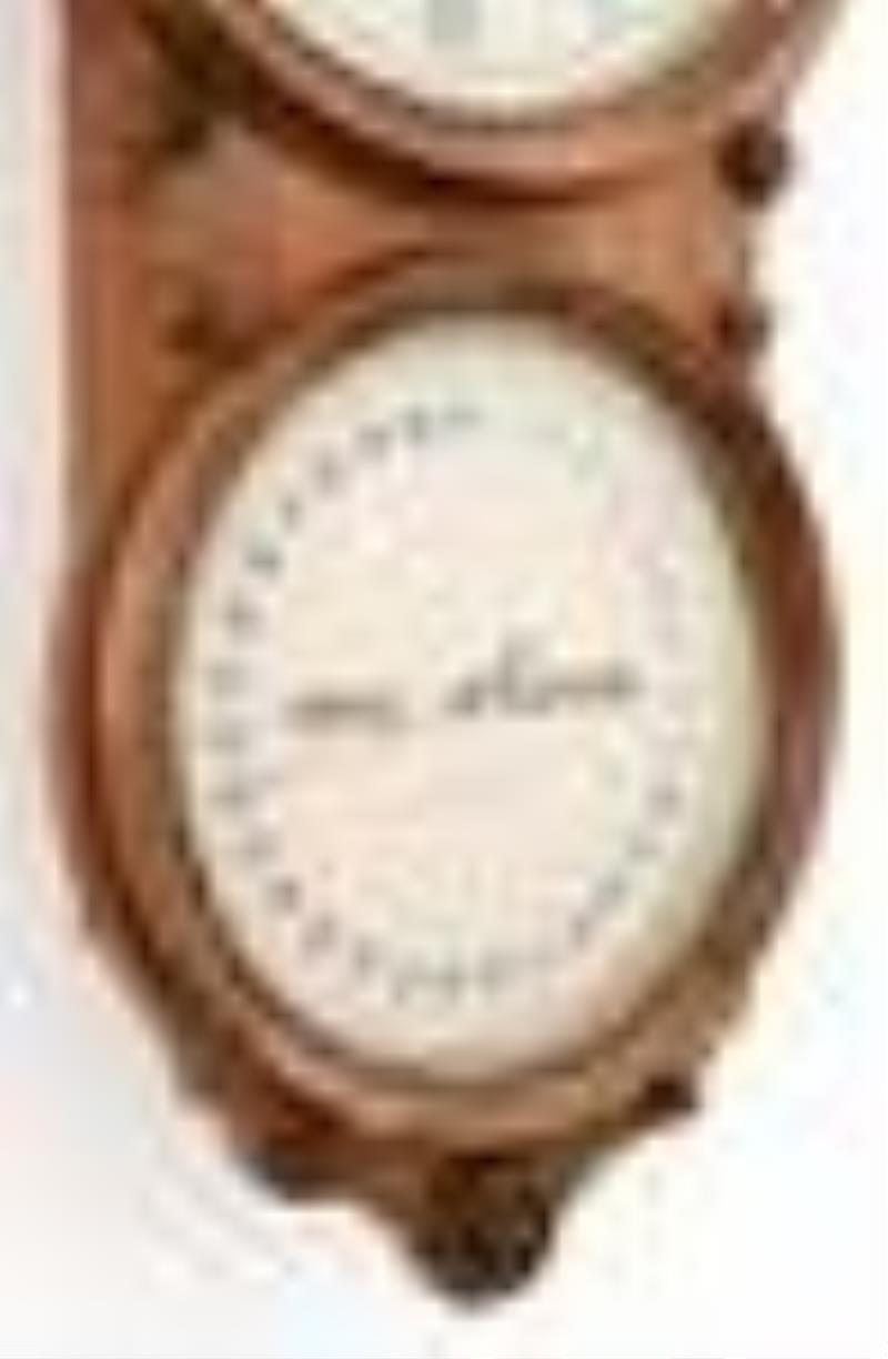 Seth Thomas Office Calendar No. 6 Double Dial Wall Clock