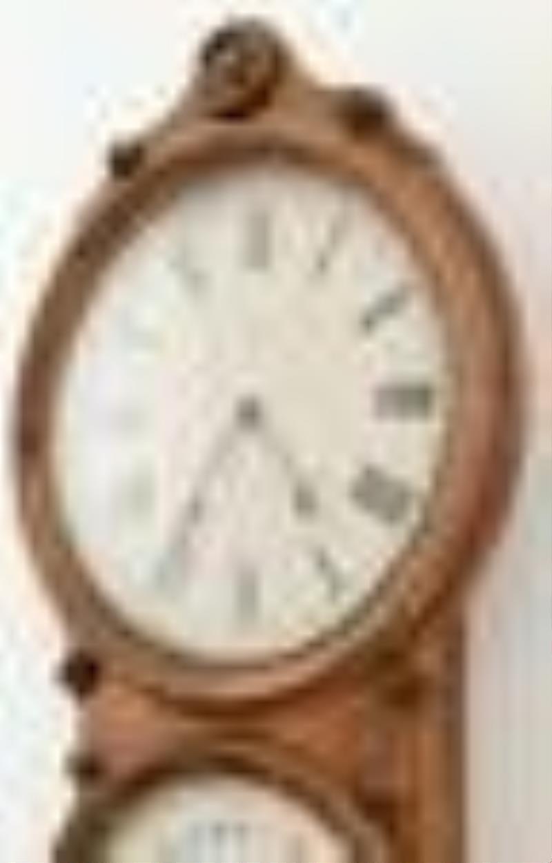 Seth Thomas Office Calendar No. 6 Double Dial Wall Clock