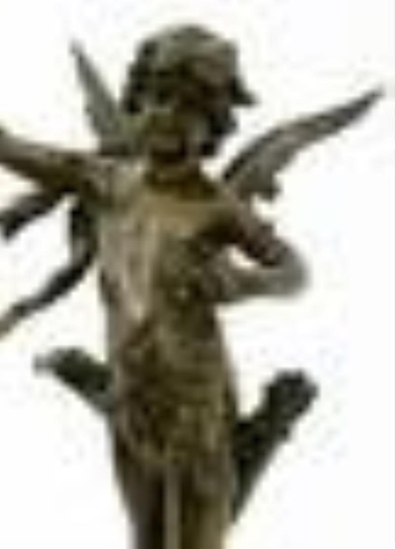 Patinated Bronze Figural Swing Clock