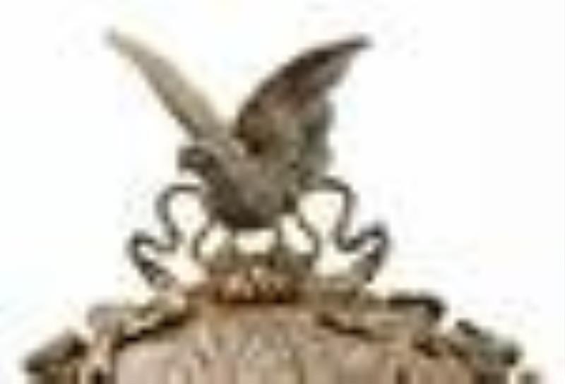 French Silver-Plated & Enamel Figural Clock