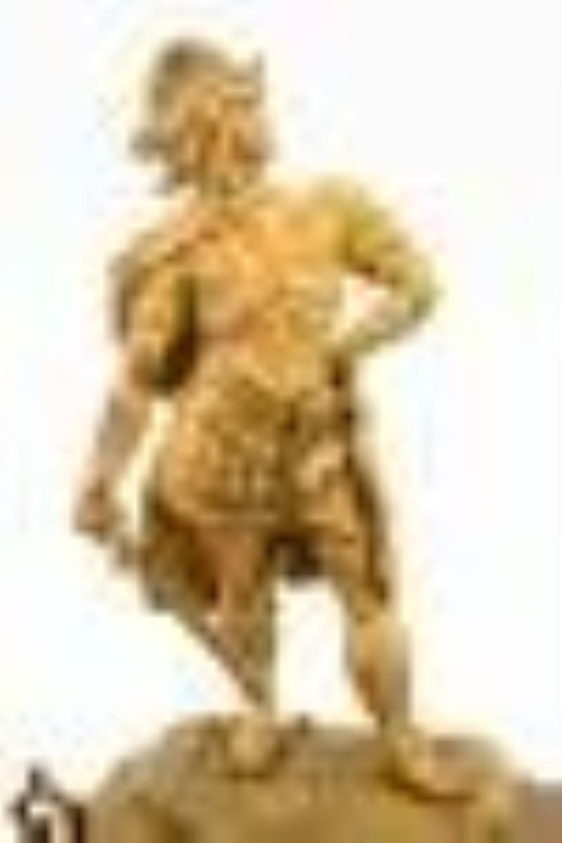 Waterbury Clock Co. \\\”Cavalier\\\” Gilt Metal Clock