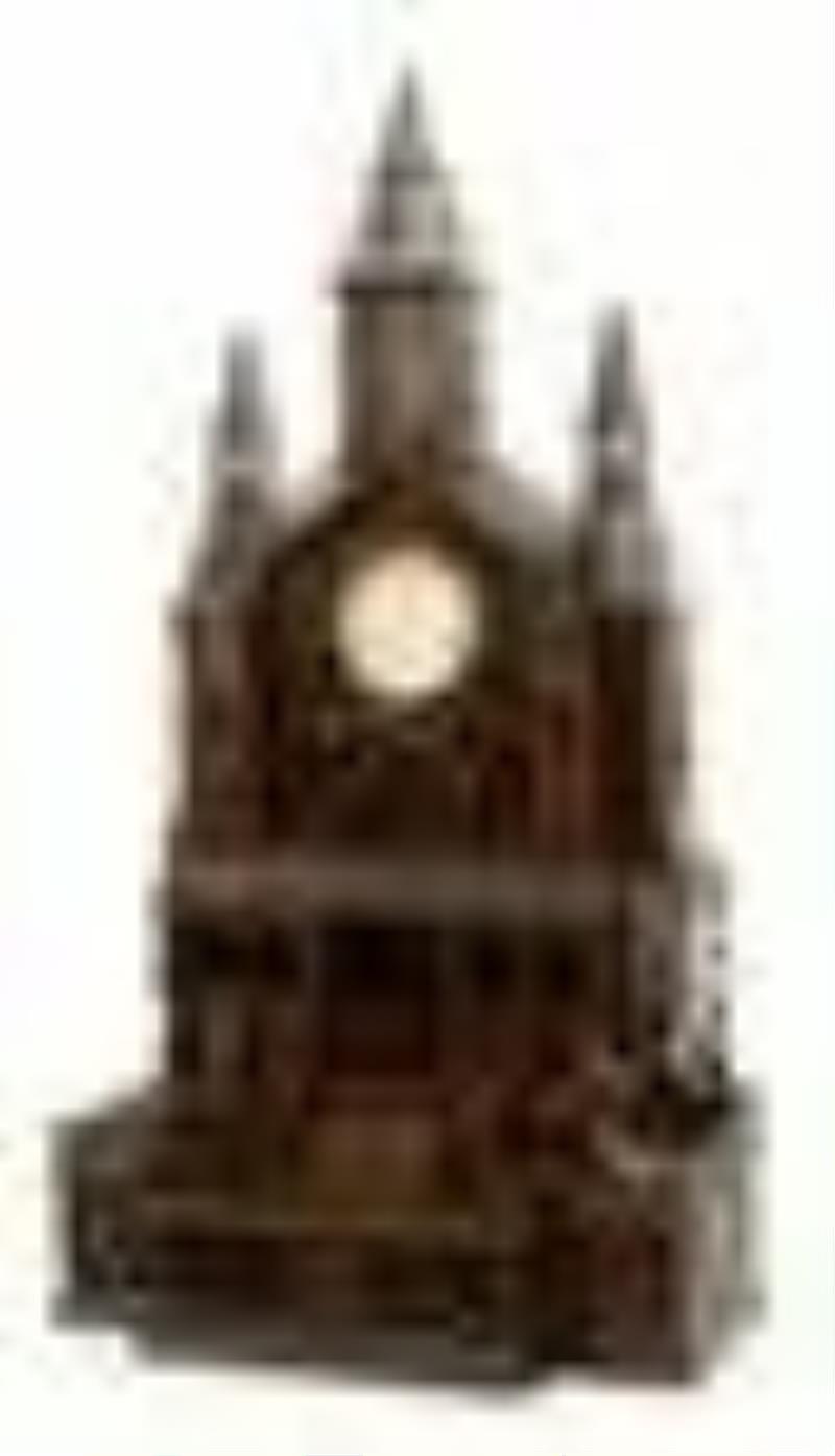Large Tramp Art Cathedral-Form Clock