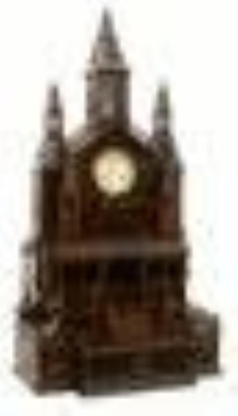 Large Tramp Art Cathedral-Form Clock