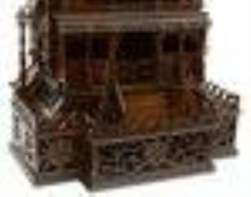 Large Tramp Art Cathedral-Form Clock