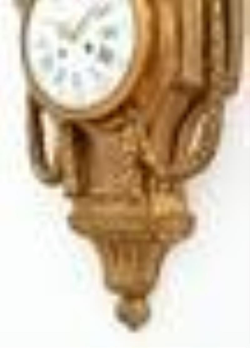 French Louis XVI Gilt Bronze Cartel Clock