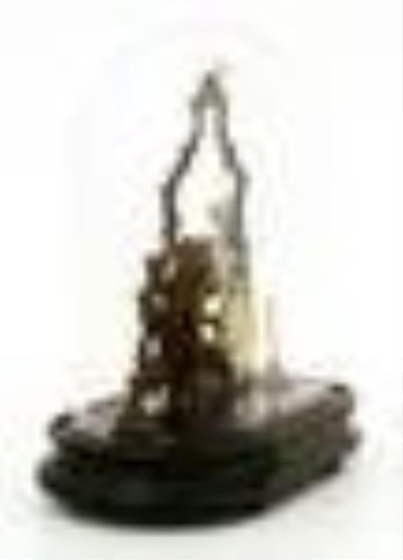 German Rotary Ball Pendulum Mystery Clock with Dome