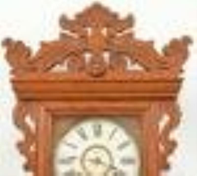 Ansonia Clock Co. \\\”Queen Mary\\\” Oak Wall Clock