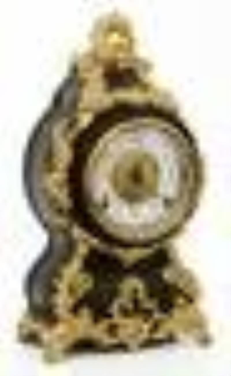 F. Kroeber \\\”Arch Top\\\” Mantel Clock and a French Louis XV-Style Mantel Clock