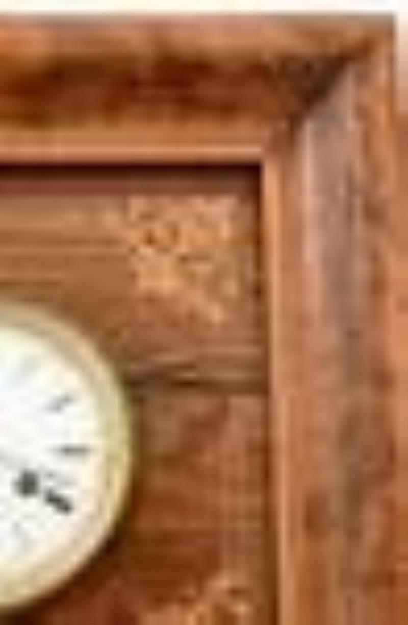 French Silk Thread Inlaid Mahogany Wall Clock