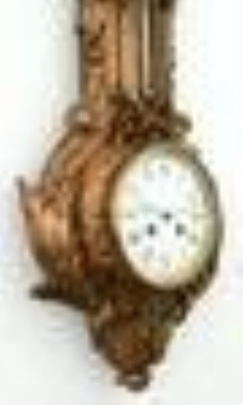 English Cast Iron Wall Clock & Barometer, J.J. Wainwright & Co., Birmingham