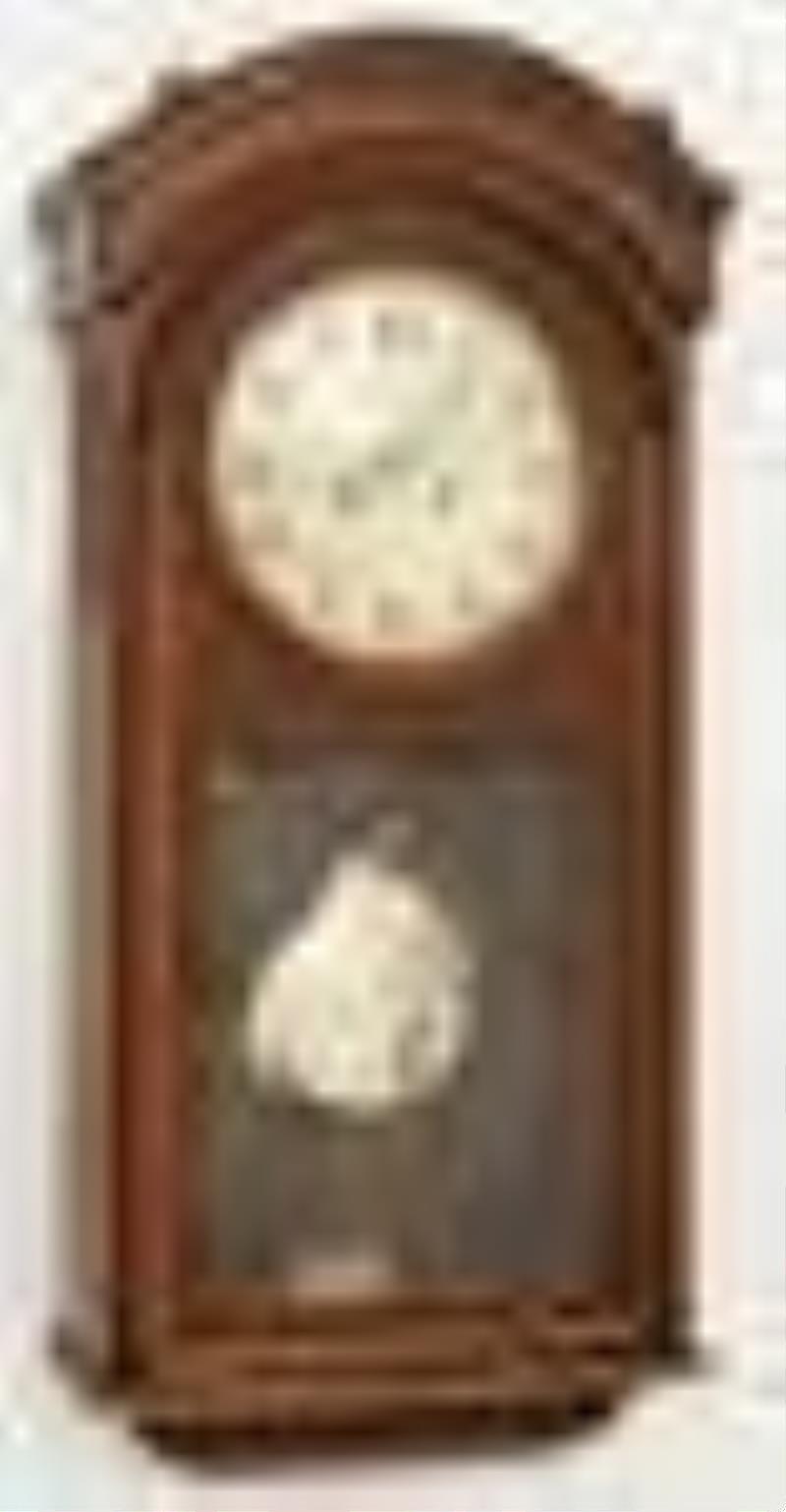 German Oak \\\”Box\\\” Wall Regulator Clock