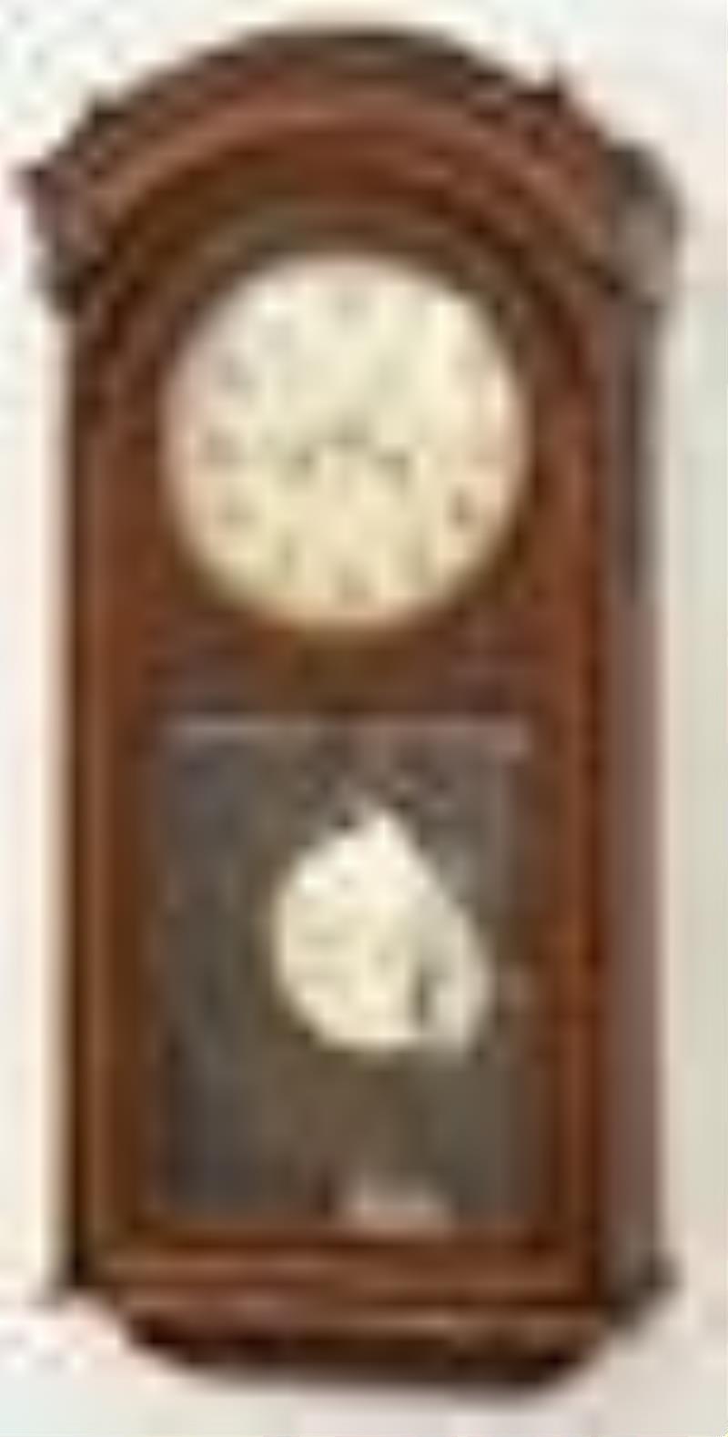 German Oak \\\”Box\\\” Wall Regulator Clock