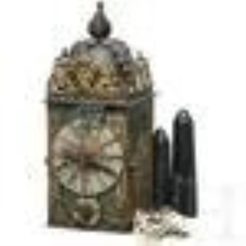 A South German or Swiss mechanical iron clock with front pendulum and alarm function, dated 1691